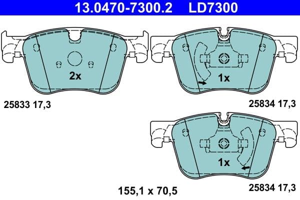set placute frana,frana disc ATE Ceramic 13.0470-7300.2