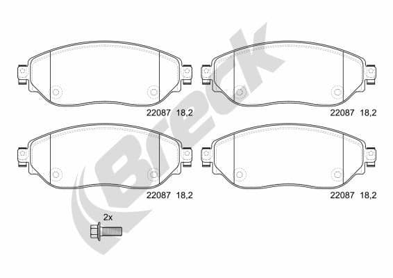 set placute frana,frana disc BRECK 22087 00 703 00