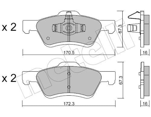 set placute frana,frana disc METELLI 22-0906-0