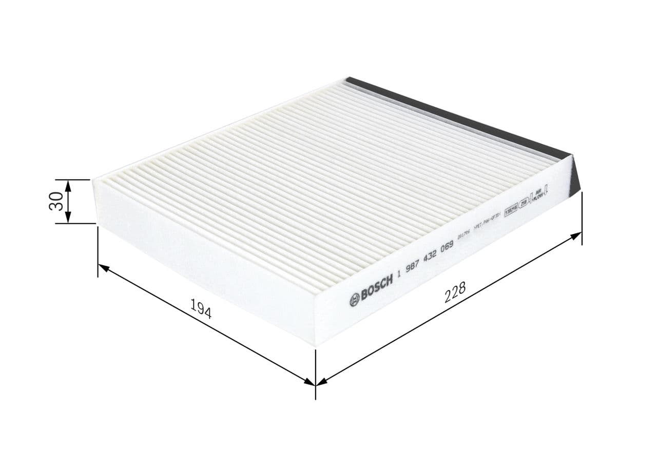 Filtru, aer habitaclu BOSCH 1 987 432 069