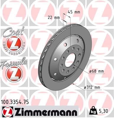 Disc frana ZIMMERMANN FORMULA Z 100.3354.75