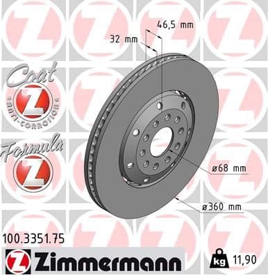Disc frana ZIMMERMANN FORMULA Z 100.3351.75