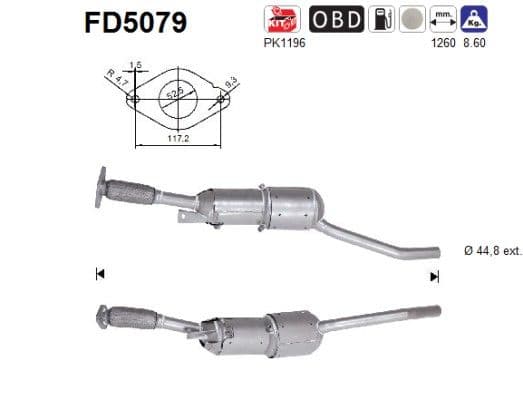 Filtru funingine/particule, sist.de esapament AS FD5079