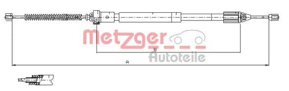 Cablu, frana de parcare METZGER 11.6597