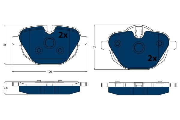 set placute frana,frana disc TRW ELECTRIC BLUE GDB1840BTE