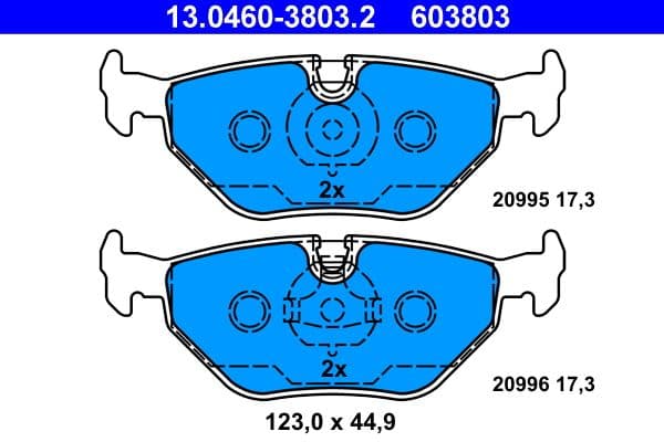 set placute frana,frana disc ATE 13.0460-3803.2