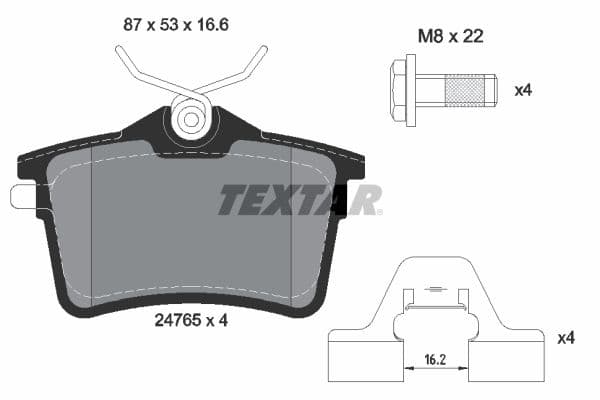 set placute frana,frana disc TEXTAR 2476501