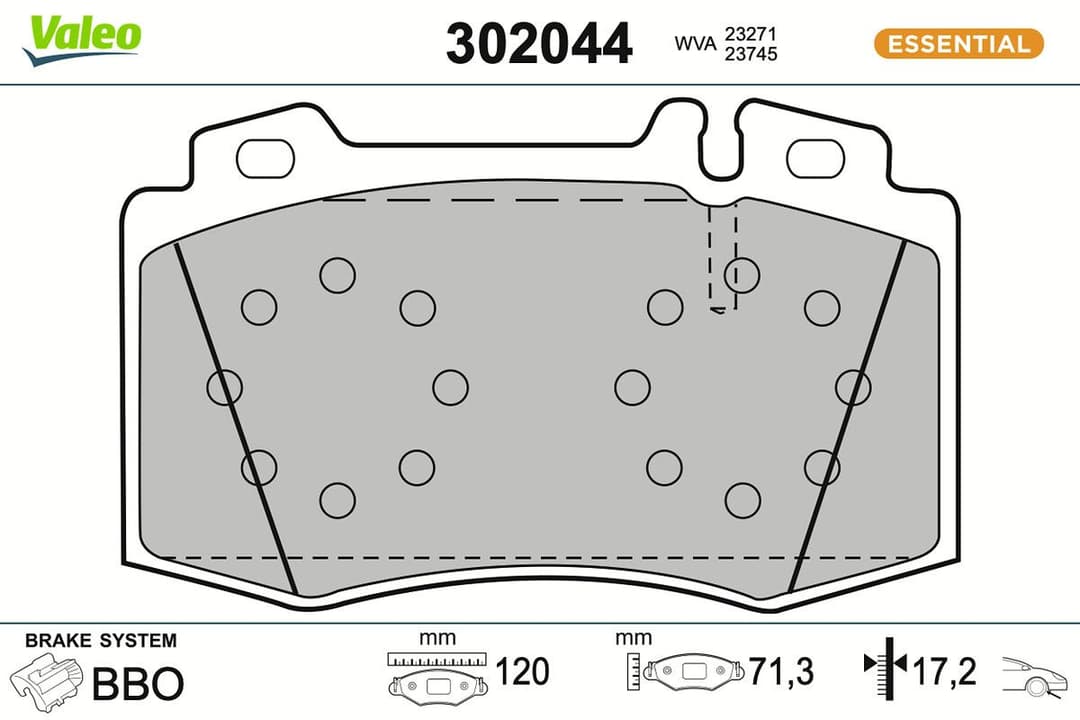 set placute frana,frana disc VALEO ESSENTIAL 302044