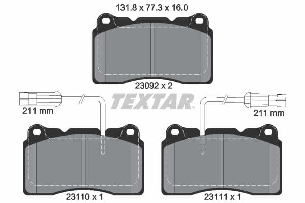 set placute frana,frana disc TEXTAR Q+ 2309201