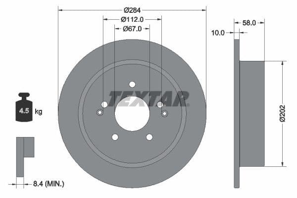 Disc frana TEXTAR PRO 92326603