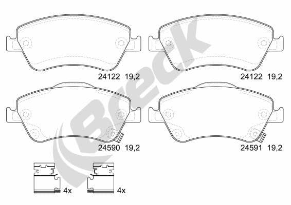 set placute frana,frana disc BRECK 24122 00 701 10