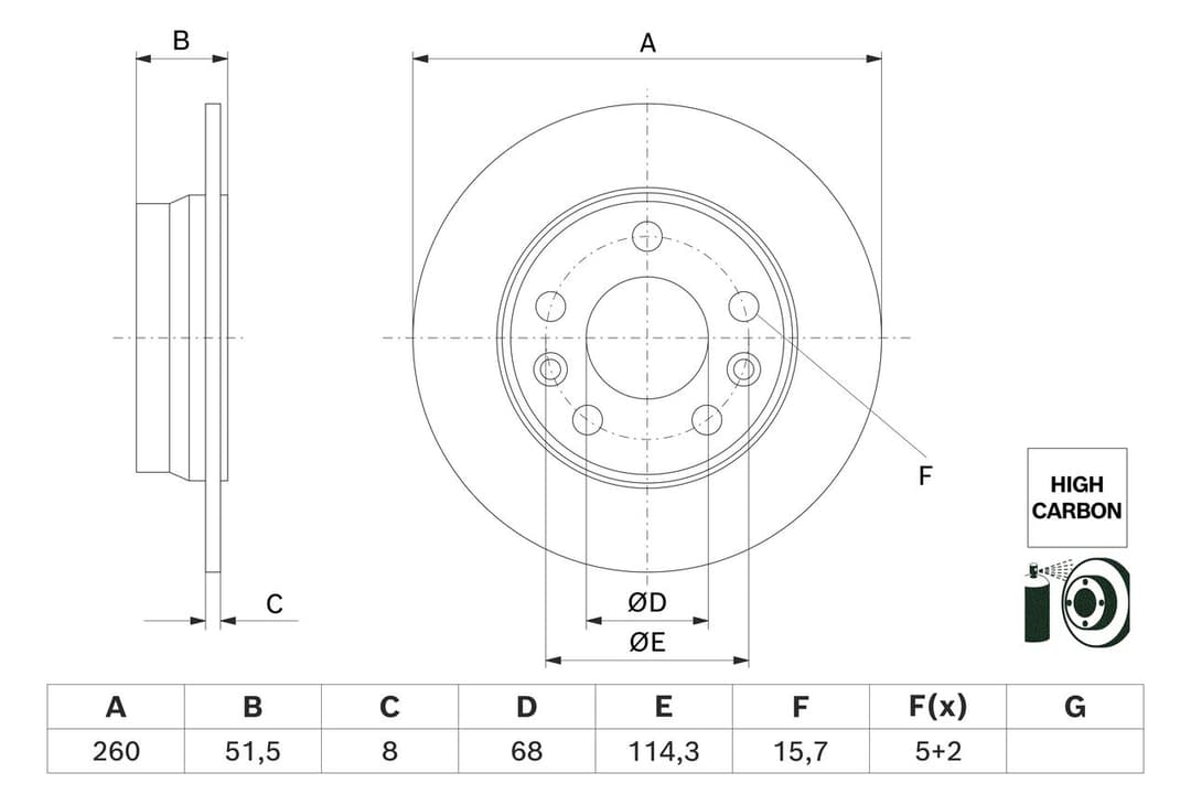 Disc frana BOSCH 0 986 479 H61