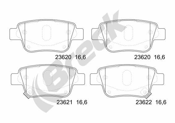 set placute frana,frana disc BRECK 23620 00 702 10