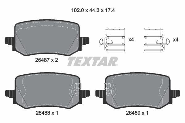 set placute frana,frana disc TEXTAR Q+ 2648701