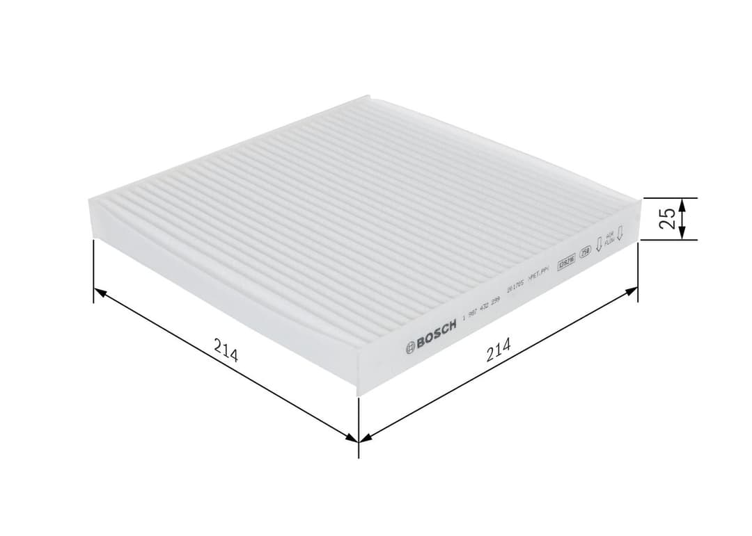 Filtru, aer habitaclu BOSCH 1 987 432 299