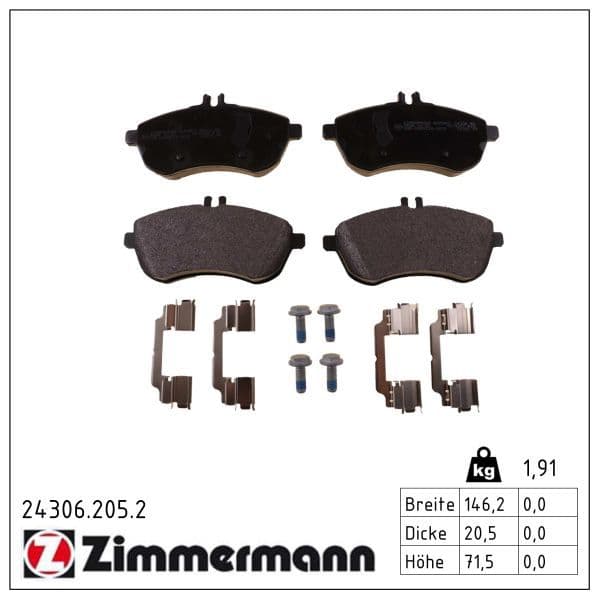 set placute frana,frana disc ZIMMERMANN 24306.205.2