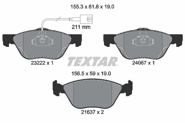 set placute frana,frana disc TEXTAR Q+ 2322201