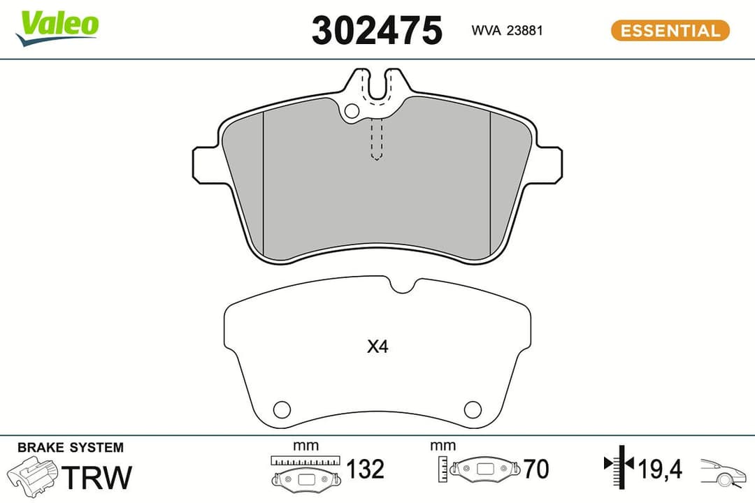 set placute frana,frana disc VALEO 302475