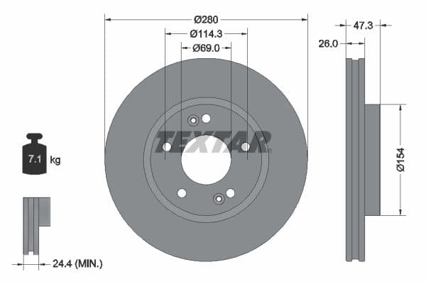 Disc frana TEXTAR PRO+ 92133905