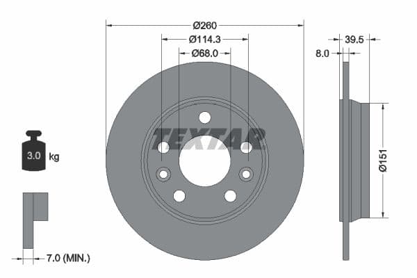 Disc frana TEXTAR PRO 92327203