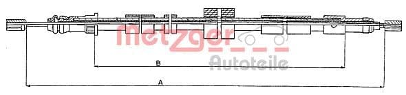 Cablu, frana de parcare METZGER 10.6025