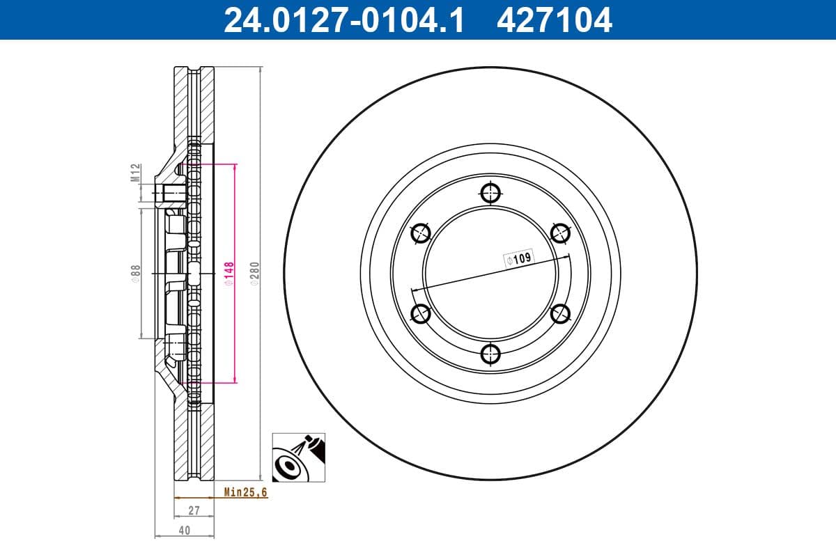 Disc frana ATE 24.0127-0104.1