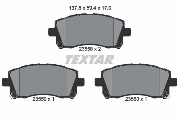 set placute frana,frana disc TEXTAR 2355802