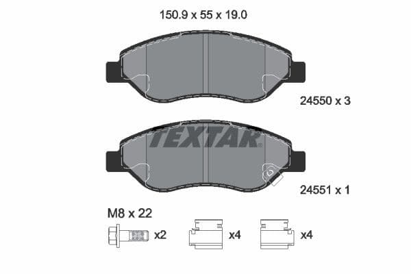 set placute frana,frana disc TEXTAR Q+ 2455001