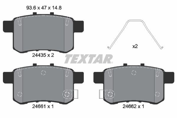 set placute frana,frana disc TEXTAR 2443501
