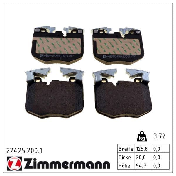 set placute frana,frana disc ZIMMERMANN 22425.200.1