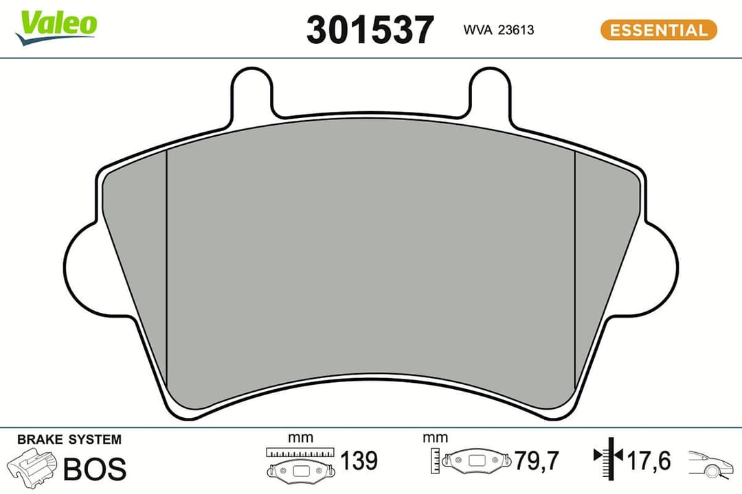 set placute frana,frana disc VALEO ESSENTIAL 301537