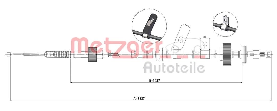 Cablu, frana de parcare METZGER 1E.LR004