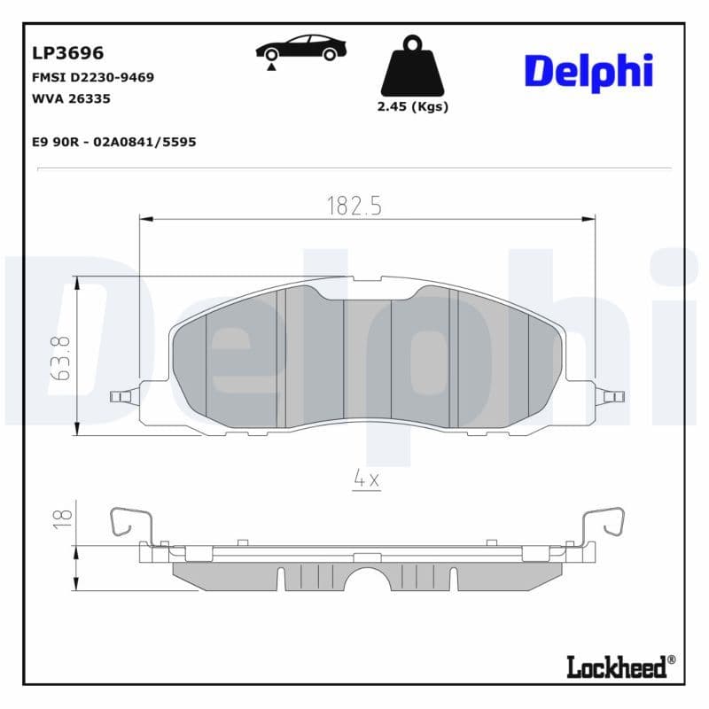 set placute frana,frana disc DELPHI LP3696