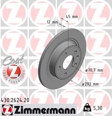 Disc frana ZIMMERMANN COAT Z 430.2624.20