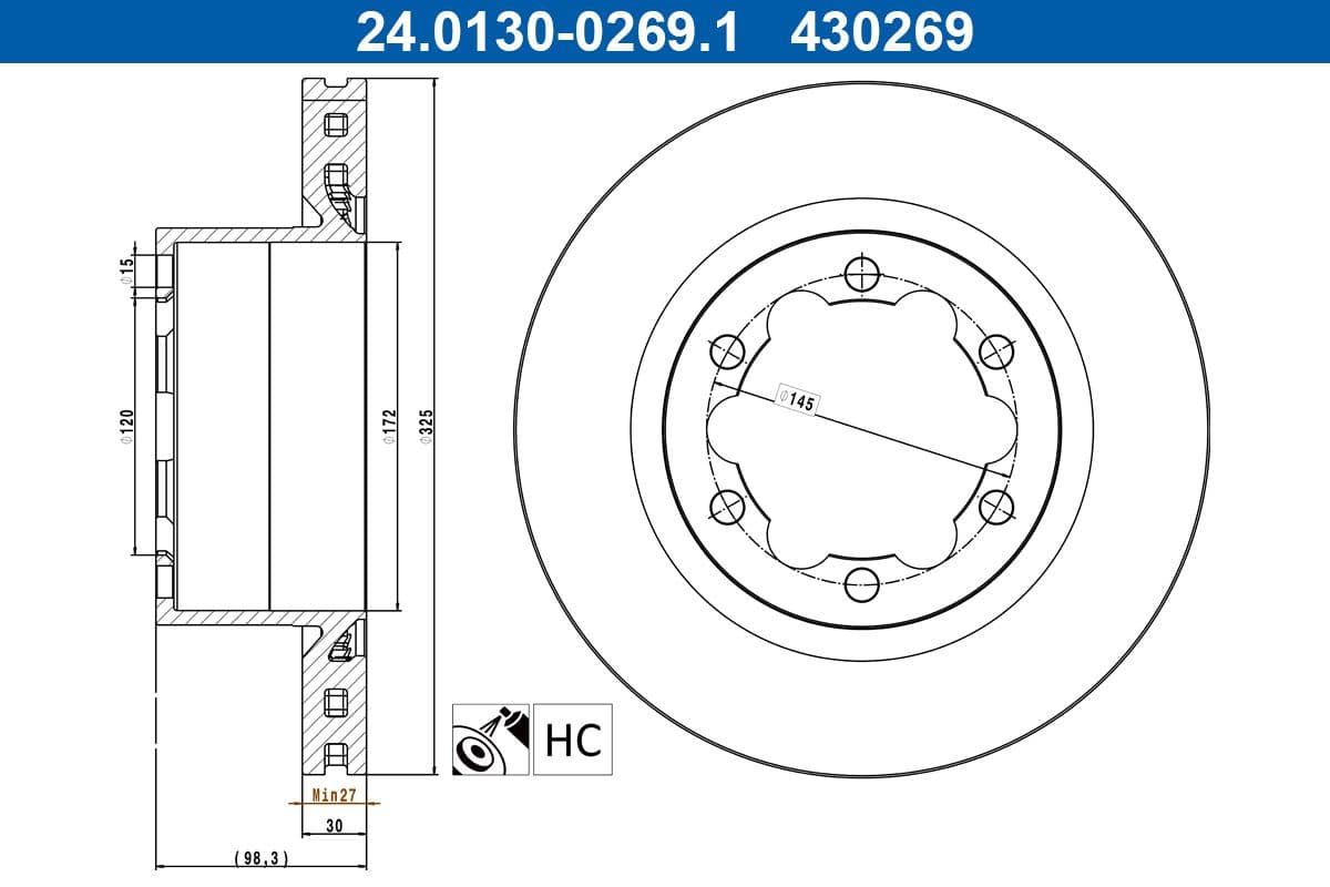 Disc frana ATE 24.0130-0269.1