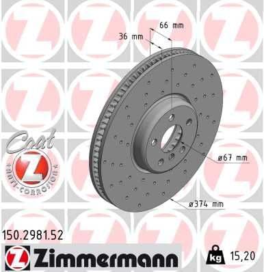 Disc frana ZIMMERMANN 150.2981.52