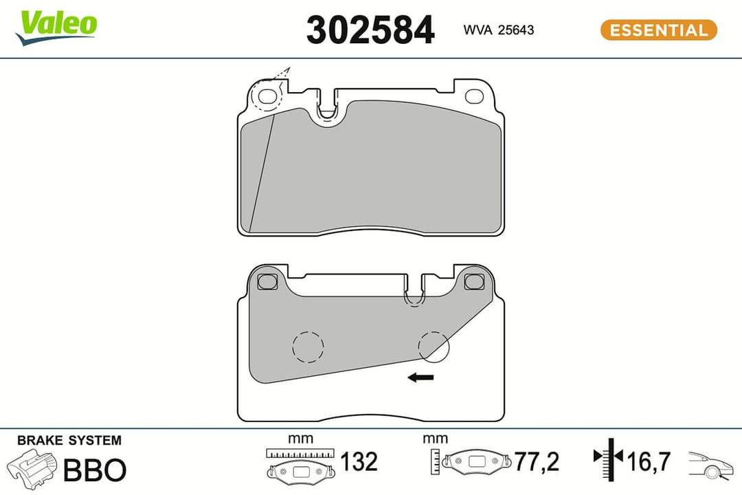 set placute frana,frana disc VALEO ESSENTIAL 302584