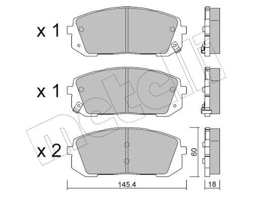 set placute frana,frana disc METELLI 22-1298-0