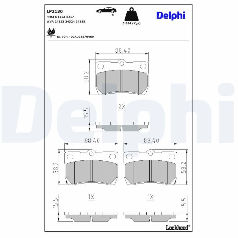 set placute frana,frana disc DELPHI LP2130