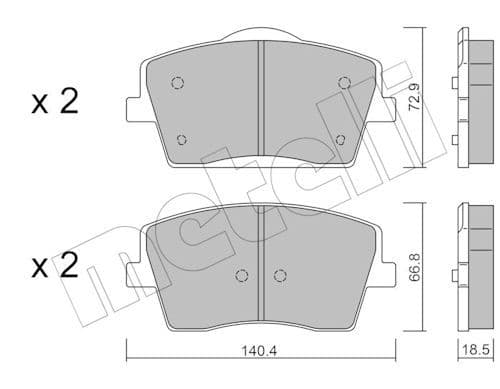 set placute frana,frana disc METELLI 22-1186-0