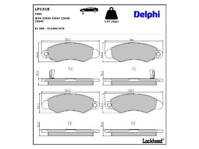 set placute frana,frana disc DELPHI LP1318