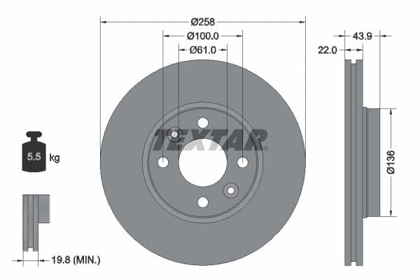 Disc frana TEXTAR PRO 92241503