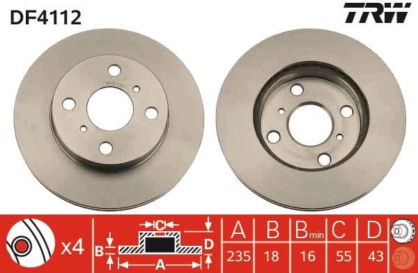 Disc frana TRW DF4112
