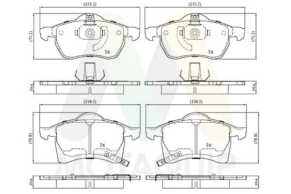 set placute frana,frana disc MOTAQUIP LVXL286