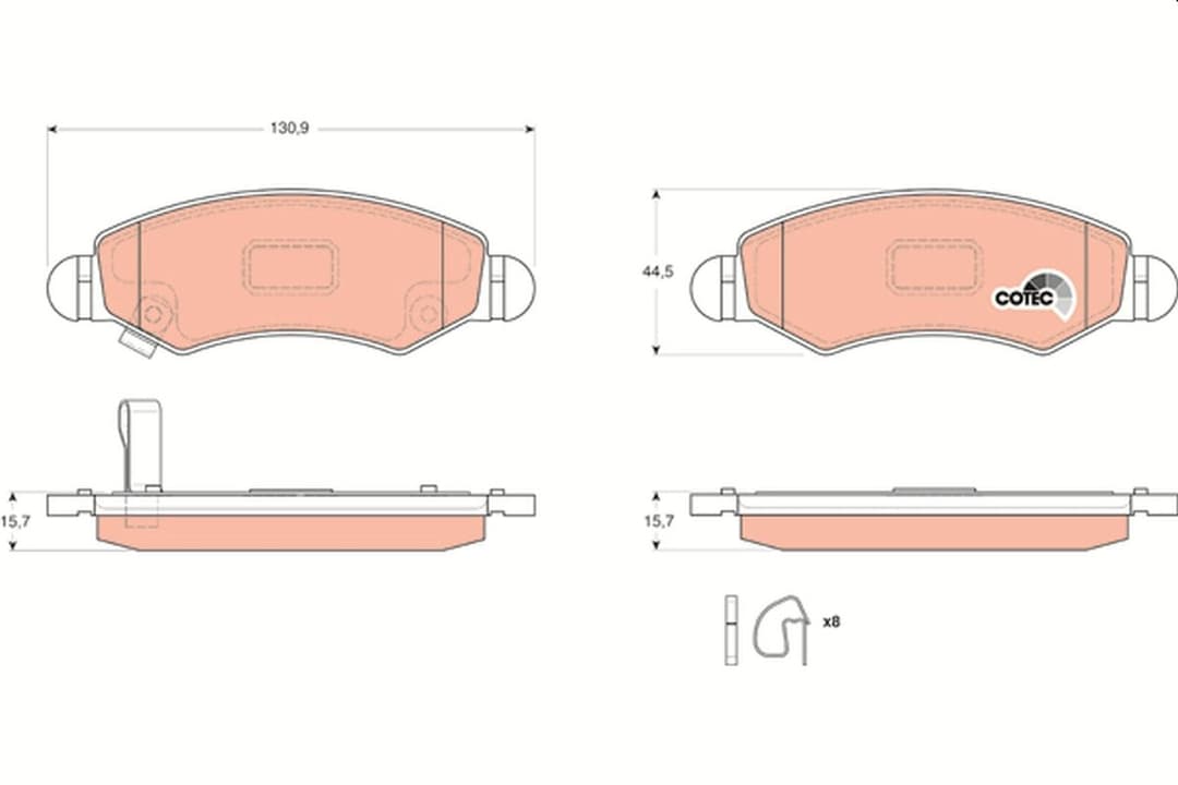 set placute frana,frana disc TRW COTEC GDB3363