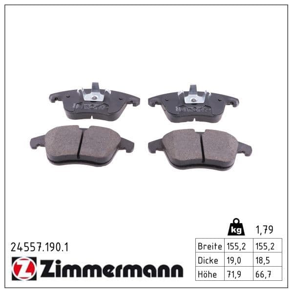 set placute frana,frana disc ZIMMERMANN 24557.190.1