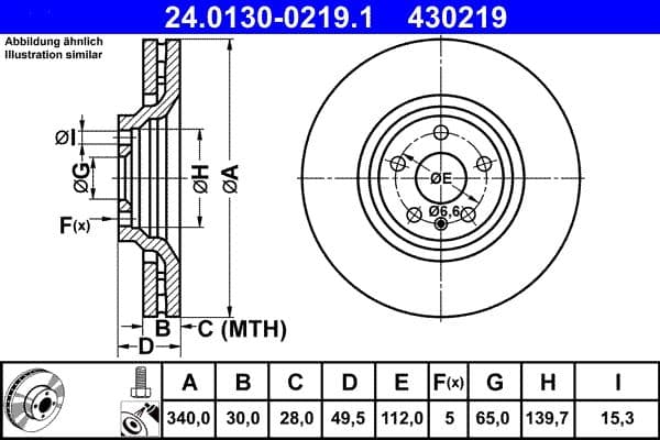 Disc frana ATE 24.0130-0219.1