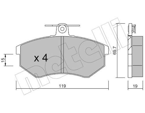 set placute frana,frana disc METELLI 22-0148-0