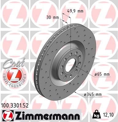 Disc frana ZIMMERMANN SPORT Z 100.3301.52