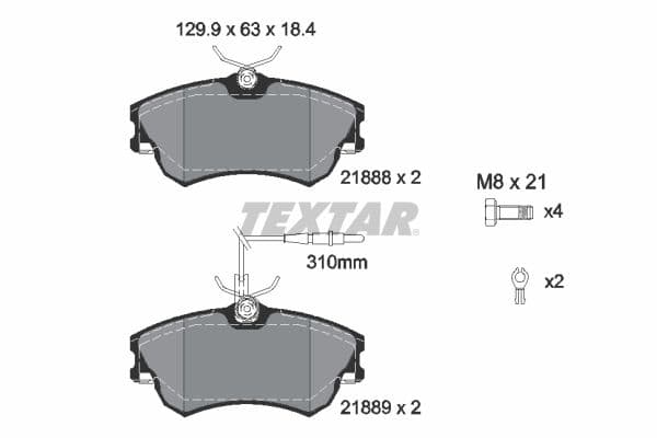 set placute frana,frana disc TEXTAR 2188801